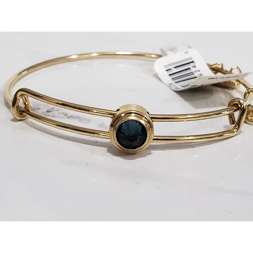 NEW Alex and Ani "SACRED STUD" Montana Blue Intuition BRACELET CRYSTAL BANGLE